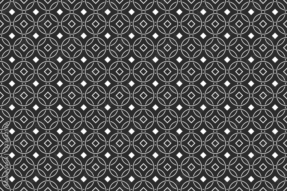 Abstract geometric seamless pattern for your design. Circles and dots background.