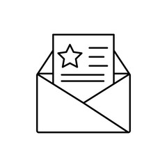 Poster - Letter, star, film icon. Simple line, outline vector elements of cinematography icons for ui and ux, website or mobile application