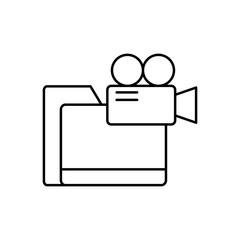 Poster - Camera, folder icon. Simple line, outline vector elements of cinematography icons for ui and ux, website or mobile application