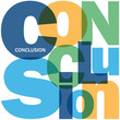CONCLUSION colorful vector typography banner