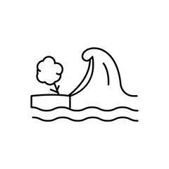 Poster - Tsunami, tree, wave icon. Simple line, outline vector elements of natural disasters icons for ui and ux, website or mobile application