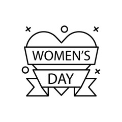 Poster - Heart, ribbon icon. Simple line, outline vector elements of women day icons for ui and ux, website or mobile application