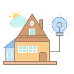Poster - Cost for electricity in house icon. Simple line, outline vector elements of color real estate market icons for ui and ux, website or mobile application