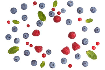 Canvas Print - Wreath of different berries.