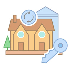 Poster - Key house icon. Simple line, outline vector elements of color real estate market icons for ui and ux, website or mobile application