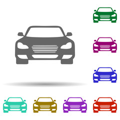 Poster - Front view auto, car in multi color style icon. Simple glyph, flat vector of transport icons for ui and ux, website or mobile application