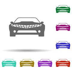 Poster - Front view muscle car in multi color style icon. Simple glyph, flat vector of transport icons for ui and ux, website or mobile application