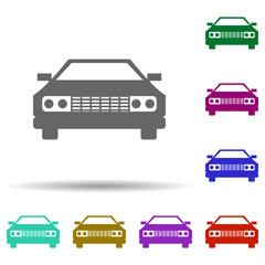 Poster - Front view automobile, car in multi color style icon. Simple glyph, flat vector of transport icons for ui and ux, website or mobile application