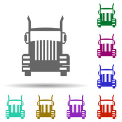 Poster - Front view truck, auto in multi color style icon. Simple glyph, flat vector of transport icons for ui and ux, website or mobile application