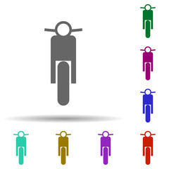 Poster - Front view motorbike, transport in multi color style icon. Simple glyph, flat vector of transport icons for ui and ux, website or mobile application