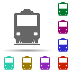 Poster - Front view train, transport in multi color style icon. Simple glyph, flat vector of transport icons for ui and ux, website or mobile application