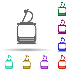 Poster - Front view transport, funicular in multi color style icon. Simple glyph, flat vector of transport icons for ui and ux, website or mobile application