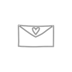 Poster - Valentine's Day, letter icon. Simple thin line, outline vector of valentine's day icons for ui and ux, website or mobile application