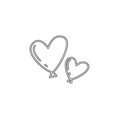 Poster - Valentine's Day, ball icon. Simple thin line, outline vector of valentine's day icons for ui and ux, website or mobile application