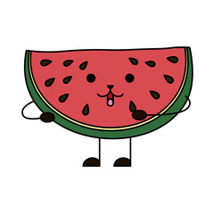 Canvas Print - fresh watermelon fruit kawaii character