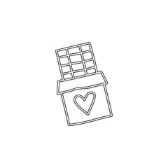 Poster - Valentine's Day, chocolate icon. Simple thin line, outline vector of valentine's day icons for ui and ux, website or mobile application