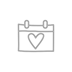 Poster - Valentine's Day, calendar icon. Simple thin line, outline vector of valentine's day icons for ui and ux, website or mobile application