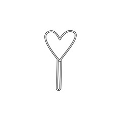 Poster - Valentine's Day, heart, stick icon. Simple thin line, outline vector of valentine's day icons for ui and ux, website or mobile application