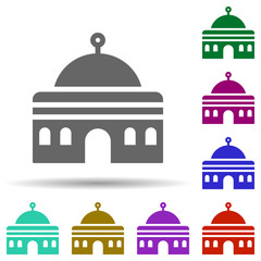 Poster - Mosque in multi color style icon. Simple glyph, flat vector of world religiosity icons for ui and ux, website or mobile application