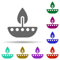 Poster - Diwali in multi color style icon. Simple glyph, flat vector of world religiosity icons for ui and ux, website or mobile application