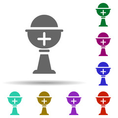 Poster - Chalice in multi color style icon. Simple glyph, flat vector of world religiosity icons for ui and ux, website or mobile application