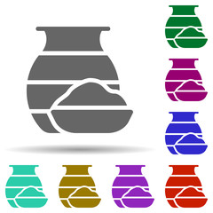 Poster - Holi in multi color style icon. Simple glyph, flat vector of world religiosity icons for ui and ux, website or mobile application