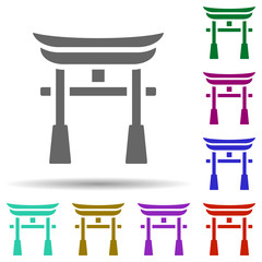 Poster - Torii gate in multi color style icon. Simple glyph, flat vector of world religiosity icons for ui and ux, website or mobile application