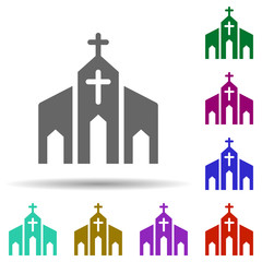 Poster - Chapel in multi color style icon. Simple glyph, flat vector of world religiosity icons for ui and ux, website or mobile application