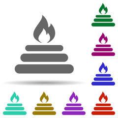 Poster - Fire in multi color style icon. Simple glyph, flat vector of world religiosity icons for ui and ux, website or mobile application