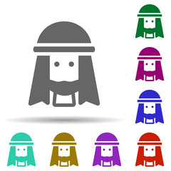 Poster - Muslim man in multi color style icon. Simple glyph, flat vector of world religiosity icons for ui and ux, website or mobile application