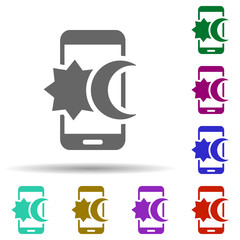 Poster - Islam in multi color style icon. Simple glyph, flat vector of world religiosity icons for ui and ux, website or mobile application