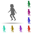© Anar - Girl running silhouette multi color style icon. Simple glyph, flat vector of children icons for ui and ux, website or mobile application