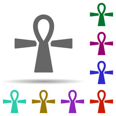 Poster - Ankh in multi color style icon. Simple glyph, flat vector of world religiosity icons for ui and ux, website or mobile application