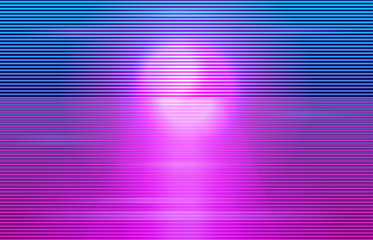 Poster - cyberpunk futuristic design vector background. vaporwave synthwave styled of the sun landscape. temp