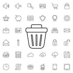Poster - Rubbish bin icon. Universal set of web for website design and development, app development