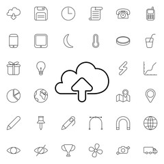 Poster - Opload cloud icon. Universal set of web for website design and development, app development