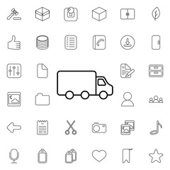 Poster - Truck icon. Universal set of web for website design and development, app development