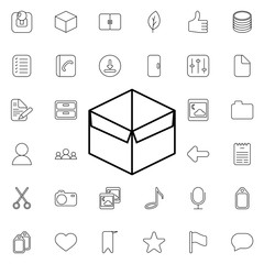 Poster - Box icon. Universal set of web for website design and development, app development