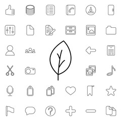 Poster - Leaf icon. Universal set of web for website design and development, app development