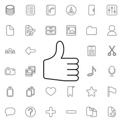 Poster - Thumb up icon. Universal set of web for website design and development, app development