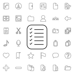 Poster - Checklist icon. Universal set of web for website design and development, app development