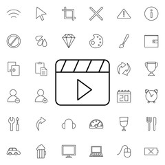 Poster - video sign icon. Universal set of web for website design and development, app development