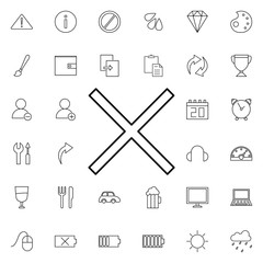 Poster - cross sign icon. Universal set of web for website design and development, app development