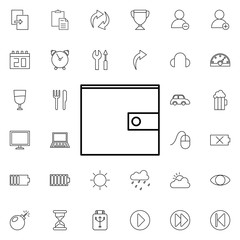 Poster - wallet icon. Universal set of web for website design and development, app development