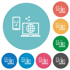 Sticker - Share mobile internet flat round icons