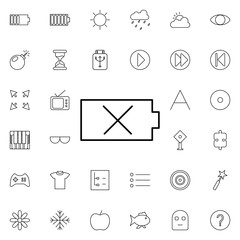 Poster - no battery sign icon. Universal set of web for website design and development, app development