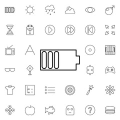 Poster - half battery sign icon. Universal set of web for website design and development, app development