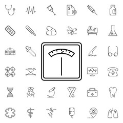 Poster - scales icon. Universal set of medicine for website design and development, app development