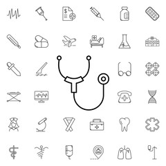 Poster - stethoscope icon. Universal set of medicine for website design and development, app development