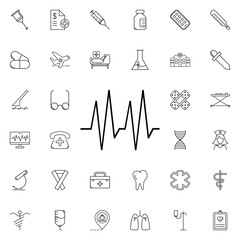 Poster - heartbeat icon. Universal set of medicine for website design and development, app development